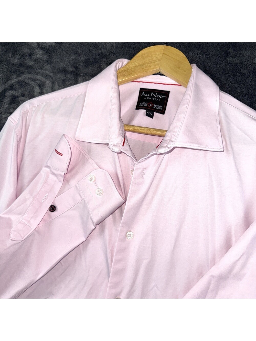 Au Noir Montreal Men’s 5 XL 360 Stretch Pink Long Sleeve Dress Shirt Business